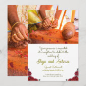 Indiase bruiloft Roos bloementhema Kaart (Voorkant / Achterkant)