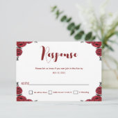 Indiase bruiloft Roos bloementhema RSVP Kaartje (Staand voorkant)