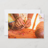 Indiase bruiloft Roos bloementhema RSVP Kaartje (Achterkant)