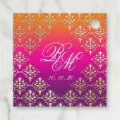 indiase bruiloft roze Paarse Sinaasappel Bedankjes Labels (Achterkant)