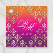 indiase bruiloft roze Paarse Sinaasappel Bedankjes Labels (Voorkant)