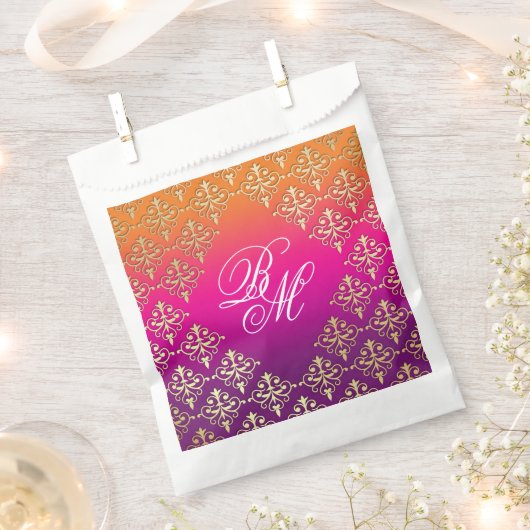 indiase bruiloft roze Paarse Sinaasappel Bedankzakje (Geknipt)