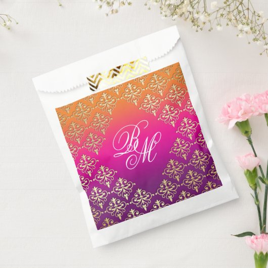 indiase bruiloft roze Paarse Sinaasappel Bedankzakje (Gezegeld)