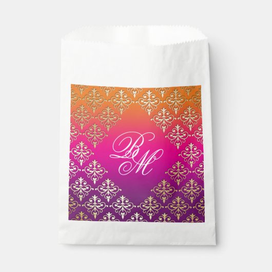 indiase bruiloft roze Paarse Sinaasappel Bedankzakje (Voorkant)