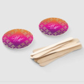 indiase bruiloft roze Paarse Sinaasappel Handwaaier (Niet-gemonteerd)