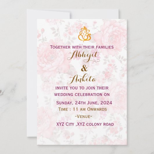 Indiase bruiloft uitnodiging (Voorkant)