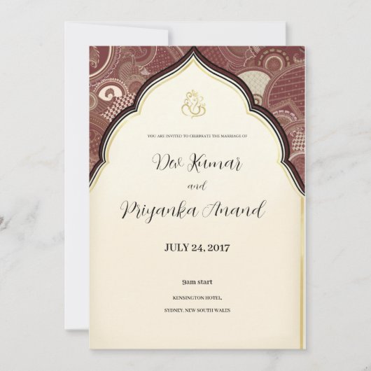 Indiase bruiloft uitnodiging (Voorkant)