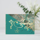 Indiase bruiloft uitnodiging (Staand voorkant)