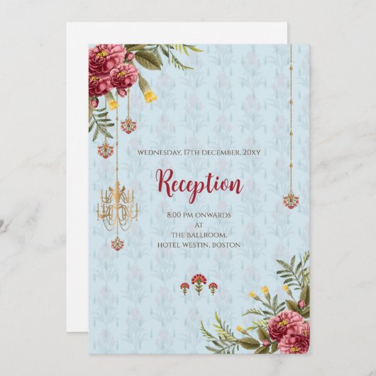 Indiase bruiloft uitnodiging Digitale Hindoe Bruil (Voorkant / Achterkant)