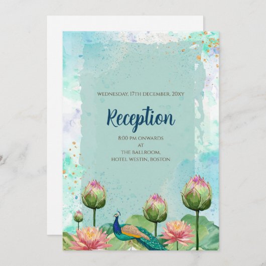 Indiase bruiloft uitnodiging Digitale Hindoe Bruil (Voorkant / Achterkant)