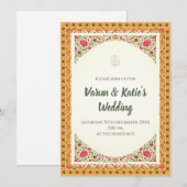 Indiase bruiloft uitnodiging Digitale Hindoe uitno (Voorkant / Achterkant)
