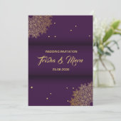 Indiase bruiloft uitnodiging etnische Mandala (Staand voorkant)