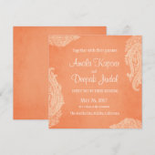 Indiase bruiloft uitnodiging, goud, Hindoe bruilof Kaart (Voorkant / Achterkant)