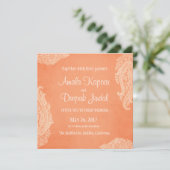 Indiase bruiloft uitnodiging, goud, Hindoe bruilof Kaart (Staand voorkant)