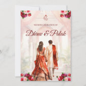 Indiase bruiloft uitnodiging Hindoe bruiloft uitno (Voorkant)