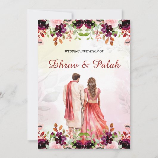 Indiase bruiloft uitnodiging Hindoe bruiloft uitno (Voorkant)