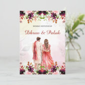 Indiase bruiloft uitnodiging Hindoe bruiloft uitno (Staand voorkant)