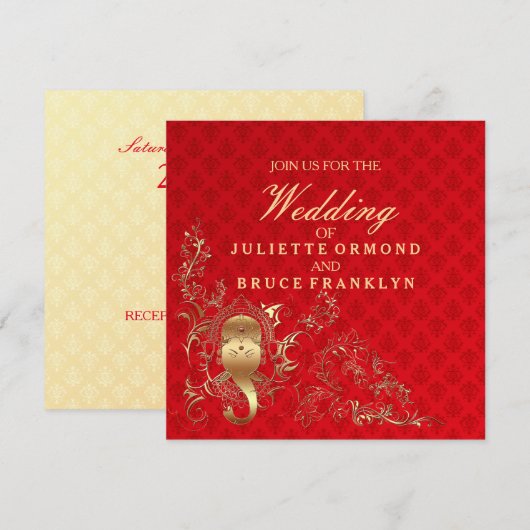 Indiase bruiloft - Uitnodiging Kaart (Voorkant / Achterkant)