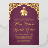 Indiase bruiloft uitnodiging rood goud Ganesha (Voorkant)