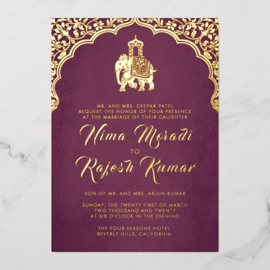 Indiase bruiloft uitnodiging rood goud Ganesha (Voorkant)