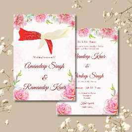 Indiase bruiloft uitnodiging Sikh bruiloft uitnodi