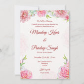 Indiase bruiloft uitnodiging Sikh bruiloft uitnodi (Achterkant)