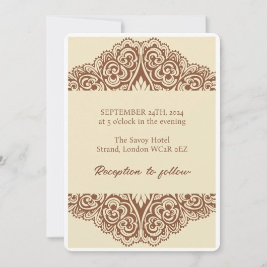 Indiase bruiloft uitnodigingen henna (Achterkant)