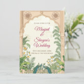 Indiase bruiloft uitnodigingen & Hindoe trouwkaart (Staand voorkant)