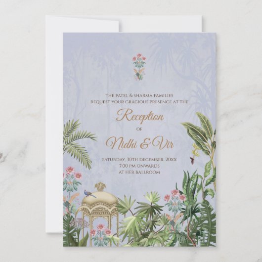 Indiase bruiloft uitnodigt Digitale Indische Uitno Kaart (Voorkant)