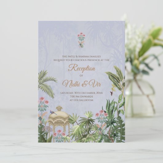 Indiase bruiloft uitnodigt Digitale Indische Uitno Kaart (Staand voorkant)