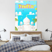 Indiase Cartoon reisafdruk. Canvas Afdruk (Insitu (Slaapkamer))