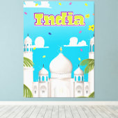 Indiase Cartoon reisafdruk. Canvas Afdruk (Insitu (Houten vloer))