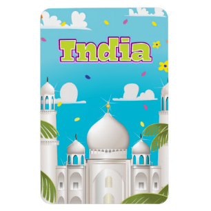 Indiase Cartoon reisafdruk. Magneet