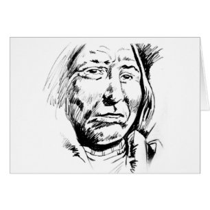 Indiase Chief Ink Sketch Motivatie