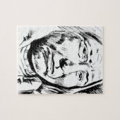 Indiase Chief Ink Sketch Motivatie Legpuzzel (Horizontaal)