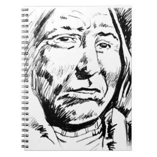 Indiase Chief Ink Sketch Motivatie Notitieboek