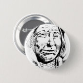 Indiase Chief Ink Sketch Motivatie Ronde Button 5,7 Cm (Voorkant /achterkant)