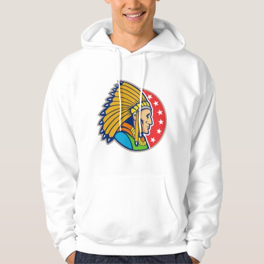 Indiase Chief Mannen Hoodie (Voorkant)