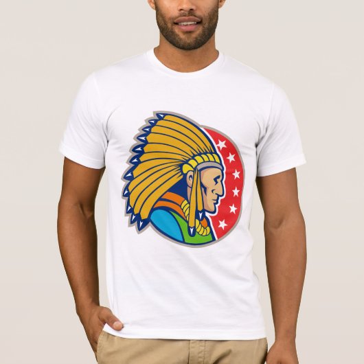 Indiase Chief Mannen T-shirt (Voorkant)