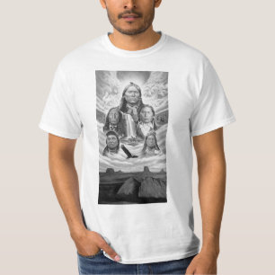 Indiase Chiefs Native Americans Sjabloon Mannen T-shirt