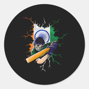 Indiase Cricket Nationale Fans Team Jersey Cadeaus Ronde Sticker