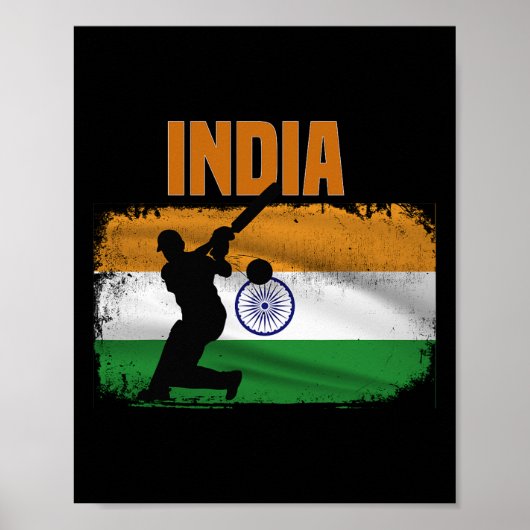 Indiase Cricket-supporters Indiase Cricketfans Ind Poster (Voorkant)