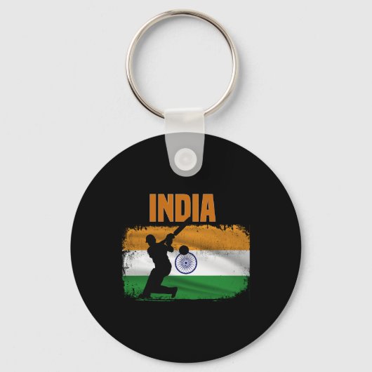 Indiase Cricket-supporters Indiase Cricketfans Ind Sleutelhanger (Voorkant)