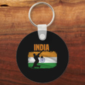 Indiase Cricket-supporters Indiase Cricketfans Ind Sleutelhanger (Voorkant)