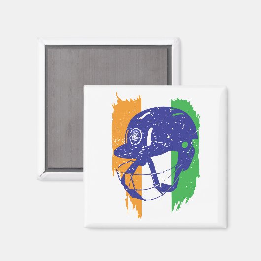 Indiase cricket team helm T-shirt fans jersey Magneet (Voorkant / Achterkant)