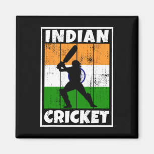 Indiase Cricketfan Vlag Van India Cricket Magneet