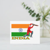 Indiase cricketspeler briefkaart (Staand voorkant)