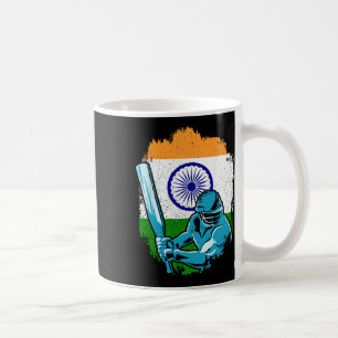 Indiase cricketspeler Indiase vlag cricketfan  Koffiemok