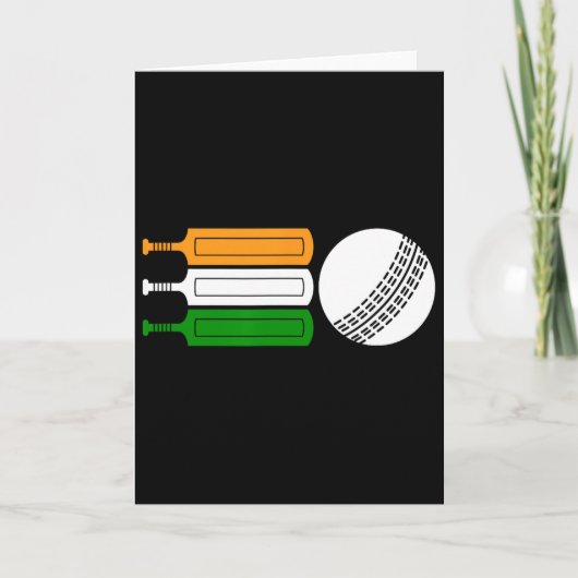 Indiase cricketspeler Ll Indiase vlag Cricketteam Kaart (Voorkant)