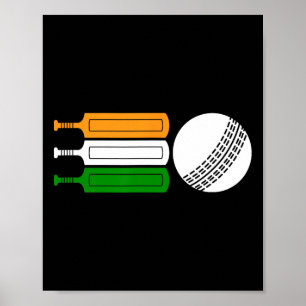 Indiase cricketspeler Ll Indiase vlag Cricketteam  Poster